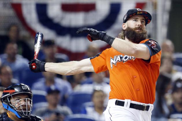 Colorado Rockies' Charlie Blackmon competes during the MLB baseball All-Star Home Run Derby, Monday, July 10, 2017, in Miami. (AP Photo/Wilfredo Lee)