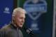 Green Bay Packers general manager Ted Thompson speaks during a press conference at the NFL football scouting combine in Indianapolis, Thursday, Feb. 25, 2016. (AP Photo/Michael Conroy)