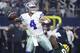 ARLINGTON, TX - JANUARY 15: Dak Prescott #4 of the Dallas Cowboys looks to pass during the NFC Divisional Playoff game against the Green Bay Packers at AT&T Stadium on January 15, 2017 in Arlington, Texas. The Packers defeated the Cowboys 34-31. (Photo by Joe Robbins/Getty Images)