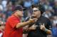 Boston Red Sox's manager John Farrell argues with home plate umpire Gary Cederstrom during the 11th inning of a baseball game against the New York Yankees in Boston, Saturday, July 15, 2017. (AP Photo/Michael Dwyer)