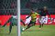 GUANGZHOU, CHINA - JULY 18: Pierre-Emerick Aubameyang of Borussia Dortmund competes for the ball with Gabriel Paletta and Marco Storari of AC Milan during the 2017 International Champions Cup football match between AC milan and Borussia Dortmund at University Town Sports Centre Stadium on July 18, 2017 in Guangzhou, China. (Photo by Lintao Zhang/Getty Images)