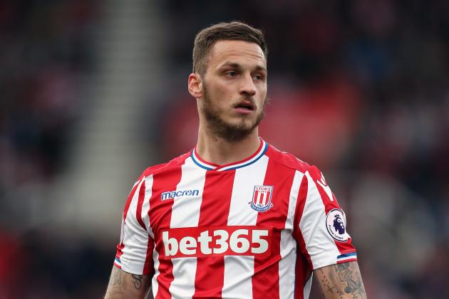 STOKE ON TRENT, ENGLAND - MAY 13: Marko Arnautovic of Stoke City during the Premier League match between Stoke City and Arsenal at Bet365 Stadium on May 13, 2017 in Stoke on Trent, England. (Photo by James Baylis - AMA/Getty Images)
