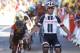 Australia's Michael Matthews celebrates as he crosses the finish line to win the fourteenth stage of the Tour de France cycling race over 181.5 kilometers (112.8 miles) with start in Blagnac and finish in Rodez, France, Saturday, July 15, 2017. Belgium's Thomas De Gendt, left, finished second. (AP Photo/Christophe Ena)