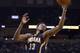Indiana Pacers center Myles Turner (33) plays in the second half of an NBA basketball game against the Memphis Grizzlies Wednesday, March 29, 2017, in Memphis, Tenn. (AP Photo/Brandon Dill)