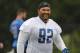 Detroit Lions defensive tackle Haloti Ngata watches during an NFL football practice in Allen Park, Mich., Wednesday, May 24, 2017. (AP Photo/Paul Sancya)