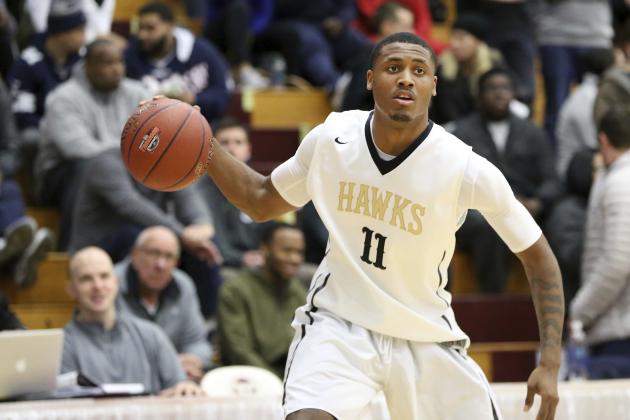 Hudson Catholic's Luther Muhammad #11 in action against St. Anthony during a high school basketball game at the 2017 Hoophall Classic on Saturday, January 14,, 2017, in Springfield, MA. Hudson Catholic won the game. (AP Photo/Gregory Payan)