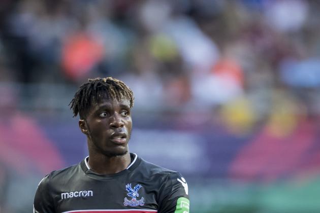 HONG KONG, HONG KONG - JULY 22: Crystal Palace midfielder Wilfried Zaha looks on during the Premier League Asia Trophy match between West Bromwich Albion and Crystal Palace at Hong Kong Stadium on July 22, 2017 in Hong Kong, Hong Kong. (Photo by Power Sport Images/Getty Images)