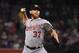 PHOENIX, AZ - JULY 23: Stephen Strasburg #37 of the Washington Nationals delivers a pitch against the Arizona Diamondbacks at Chase Field on July 23, 2017 in Phoenix, Arizona. (Photo by Norm Hall/Getty Images)