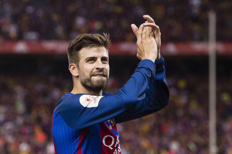 MADRID, SPAIN - MAY 27: Gerard Pique Bernabeu of FC Barcelona during the Copa Del Rey Final between FC Barcelona and Deportivo Alaves at Vicente Calderon Stadium on May 27, 2017 in Madrid, Spain. (Photo by Power Sport Images/Getty Images)