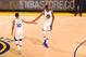 OAKLAND, CA - JUNE 12: Stephen Curry #30 and Kevin Durant #35 of the Golden State Warriors shakes hands in Game Five of the 2017 NBA Finals against the Cleveland Cavaliers on June 12, 2017 at Oracle Arena in Oakland, California. NOTE TO USER: User expressly acknowledges and agrees that, by downloading and or using this photograph, user is consenting to the terms and conditions of Getty Images License Agreement. Mandatory Copyright Notice: Copyright 2017 NBAE (Photo by Noah Graham/NBAE via Getty Images)