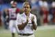 Alabama head coach Nick Saban walks the field before the first half of the Peach Bowl NCAA college football playoff game between Alabama and Washington, Saturday, Dec. 31, 2016, in Atlanta. (AP Photo/John Bazemore)