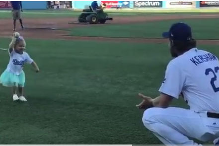 Cali Ann Kershaw Throws Out 1st Pitch To Dad Clayton