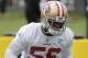 San Francisco 49ers' Reuben Foster during the team's organized team activity at its NFL football training facility in Santa Clara, Calif., Thursday, June 8, 2017. (AP Photo/Jeff Chiu)
