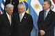 Uruguayan president Tabare Vazquez (L), Brazilian president Michel Temer (C) and Argentine President Mauricio Macri arrive to pose for the official picture at the end of the Mercosur Summit in mendoza, 1080 km west of buenos Aires on July 21, 2017. / AFP PHOTO / Andres Larrovere (Photo credit should read ANDRES LARROVERE/AFP/Getty Images)
