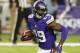 Minnesota Vikings cornerback Xavier Rhodes returns an interception during the second half of an NFL football game against the New York Giants Monday, Oct. 3, 2016, in Minneapolis. (AP Photo/Jim Mone)