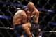 ANAHEIM, CA - JULY 29: Robbie Lawler knees Donald Cerrone in their welterweight bout during the UFC 214 event at Honda Center on July 29, 2017 in Anaheim, California. (Photo by Christian Petersen/Zuffa LLC/Zuffa LLC via Getty Images)