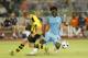 SHENZHEN, CHINA - JULY 28: Wilfried Bony (R) of Manchester City contests the ball against Sven Bender of Borussia Dortmund during the 2016 International Champions Cup match between Manchester City and Borussia Dortmund at Shenzhen Universiade Stadium on July 28, 2016 in Shenzhen, China. (Photo by Lintao Zhang/Getty Images)