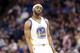 Golden State Warriors' Ian Clark plays against the Minnesota Timberwolves during the second half of an NBA basketball game Friday, March 10, 2017, in Minneapolis. The Timberwolves won 103-102. (AP Photo/Jim Mone)