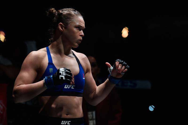 LAS VEGAS, NV - DECEMBER 30: Ronda Rousey prepares to face Amanda Nunes in their UFC bantmaweight championship bout during the UFC 207 event at T-Mobile Arena on December 30, 2016 in Las Vegas, Nevada. (Photo by Brandon Magnus/Zuffa LLC/Zuffa LLC via Getty Images)