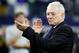 ARLINGTON, TX - JANUARY 15: Dallas Cowboys owner Jerry Jones applauds during warm ups before the NFC Divisional Playoff Game against the Green Bay Packers at AT&T Stadium on January 15, 2017 in Arlington, Texas. (Photo by Joe Robbins/Getty Images)