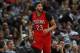 New Orleans Pelicans forward Anthony Davis (23) in the second half of an NBA basketball game Sunday, March 26, 2017, in Denver. The Pelicans won 115-90. (AP Photo/David Zalubowski))