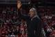 HOUSTON, TX - FEBRUARY 3: NBA Legend, Hakeem Olajuwon waves to the crowd during the Yao Ming jersey retirement ceremony during the Chicago Bulls game against the Houston Rockets on February 3, 2017 at the Toyota Center in Houston, Texas. NOTE TO USER: User expressly acknowledges and agrees that, by downloading and or using this photograph, User is consenting to the terms and conditions of the Getty Images License Agreement. Mandatory Copyright Notice: Copyright 2017 NBAE (Photo by David Dow/NBAE via Getty Images)