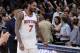 New York Knicks' Carmelo Anthony (7) leaves the court after an NBA basketball game against the Philadelphia 76ers Wednesday, April 12, 2017, in New York. The Knicks won 114-113. (AP Photo/Frank Franklin II)