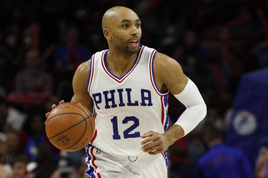 Gerald Henderson Philadelphia 76ers Player-Issued #12 Blue Half Button Warm- Up Top from the 2016