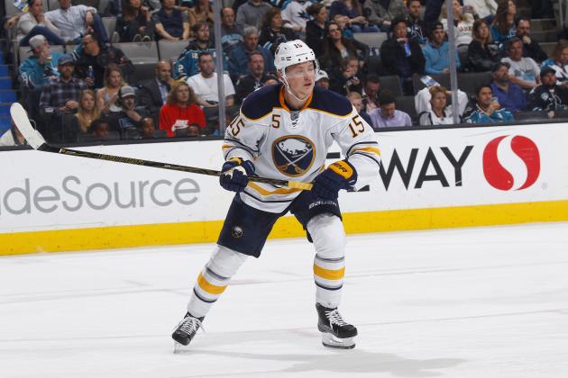 SAN JOSE, CA - MARCH 14: Jack Eichel #15 of the Buffalo Sabres skates against the San Jose Sharks at SAP Center on March 14, 2017 in San Jose, California. (Photo by Rocky W. Widner/NHL/Getty Images)