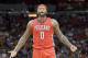 New Orleans Pelicans forward DeMarcus Cousins (0) questions a call in the first half of an NBA basketball game against the Miami Heat, Wednesday, March 15, 2017, in Miami. (AP Photo/Alan Diaz)