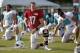 Miami Dolphins quarterback Ryan Tannehill stretches out during an NFL football training camp, Thursday, Aug. 3, 2017 at the Dolphins training facility in Davie, Fla. (AP Photo/Wilfredo Lee)