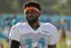Miami Dolphins wide receiver Jarvis Landry is shown during an NFL football training camp, Thursday, Aug. 3, 2017 at the Dolphins training facility in Davie, Fla. (AP Photo/Wilfredo Lee)