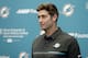 New Miami Dolphins quarterback Jay Cutler speaks at a news conference during an NFL football training camp, Monday, Aug. 7, 2017, in Davie, Fla. Cutler has agreed to terms on a $1 million, one-year contract, as starting quarterback Ryan Tannehill remains out with a left knee injury. (AP Photo/Lynne Sladky)