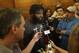 New York Jets' Sheldon Richardson talks to reporters during the team's organized team activities at its NFL football training facility, Tuesday, May 23, 2017, in Florham Park, N.J. (AP Photo/Julio Cortez)