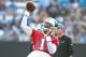 Jul 26, 2017; Spartanburg, SC, USA; Carolina Panthers quarterback Cam Newton (1) throws a pass during training camp held at Wofford College. Mandatory Credit: Jeremy Brevard-USA TODAY Sports