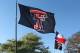 Oct 22, 2016; Lubbock, TX, USA; Texas Tech Red Raiders flags fly outside Jones AT&T Stadium before the game with the Oklahoma Sooners. Mandatory Credit: Michael C. Johnson-USA TODAY Sports