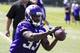 Minnesota Vikings running back Dalvin Cook (33) makes a catch during NFL football training camp Thursday, July 27, 2017, in Mankato, Minn. (AP Photo/Andy Clayton-King)