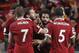 Liverpool's Mohamed Salah, center celebrates after scoring a goal during the final match against Leicester City FC at the Premier League Asia Trophy soccer tournament in Hong Kong, Saturday, July 22, 2017. (AP Photo/Kin Cheung)