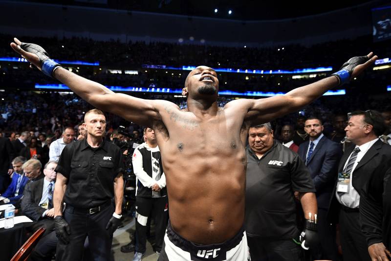 ANAHEIM, CA - JULY 29: Jon Jones prepares to enter the Octagon prior to facing Daniel Cormier in their UFC light heavyweight championship bout during the UFC 214 event inside the Honda Center on July 29, 2017 in Anaheim, California. (Photo by Jeff Bottari/Zuffa LLC/Zuffa LLC via Getty Images)