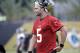 Jacksonville Jaguars quarterback Blake Bortles takes a break during NFL football training camp, Friday, July 28, 2017, in Jacksonville, Fla. (AP Photo/John Raoux)