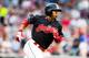 CLEVELAND, OH - AUGUST 8: Francisco Lindor #12 of the Cleveland Indians runs out a double during the fourth inning against the Colorado Rockies at Progressive Field on August 8, 2017 in Cleveland, Ohio. (Photo by Jason Miller/Getty Images)
