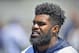 Dallas Cowboys running back Ezekiel Elliott during NFL football training camp in Oxnard, Calif., Tuesday, July 25, 2017. (AP Photo/Gus Ruelas)
