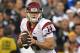 FILE - In this Monday, Jan. 2, 2017, file photo, Southern California quarterback Sam Darnold looks to pass during the first half of the Rose Bowl NCAA college football game against Penn State in Pasadena, Calif. Darnold was selected to the Associated Press 2016 All-Bowl Team, announced on Wednesday, Jan. 4, 2017. (AP Photo/Mark J. Terrill)