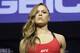 Ronda Rousey stands on stage during an event for UFC 207, Thursday, Dec. 29, 2016, in Las Vegas. Rousey is scheduled to fight Amanda Nunes in a mixed martial arts women's bantamweight championship bout Saturday in Las Vegas. (AP Photo/John Locher)