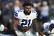 Dallas Cowboys running back Ezekiel Elliott walks on the field prior to the Pro Football Hall of Fame NFL preseason game in Canton, Ohio, Thursday, Aug. 3, 2017. (AP Photo/David Richard)
