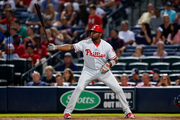 ATLANTA, GA - JULY 29: Ryan Howard #6 of the Philadelphia Phillies bats during the game against the Atlanta Braves at Turner Field on July 29, 2016 in Atlanta, Georgia. (Photo by Mike Zarrilli/Getty Images)