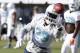 Miami Dolphins running back Jay Ajayi (23) does drills during an NFL football training camp, Tuesday, Aug. 8, 2017, in Davie, Fla. (AP Photo/Lynne Sladky)
