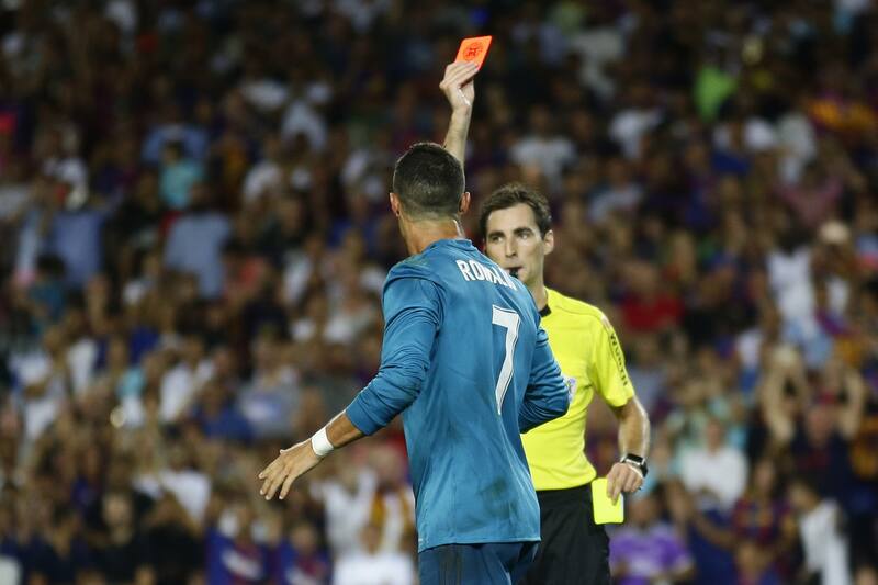 Image result for ronaldo barcelona red card