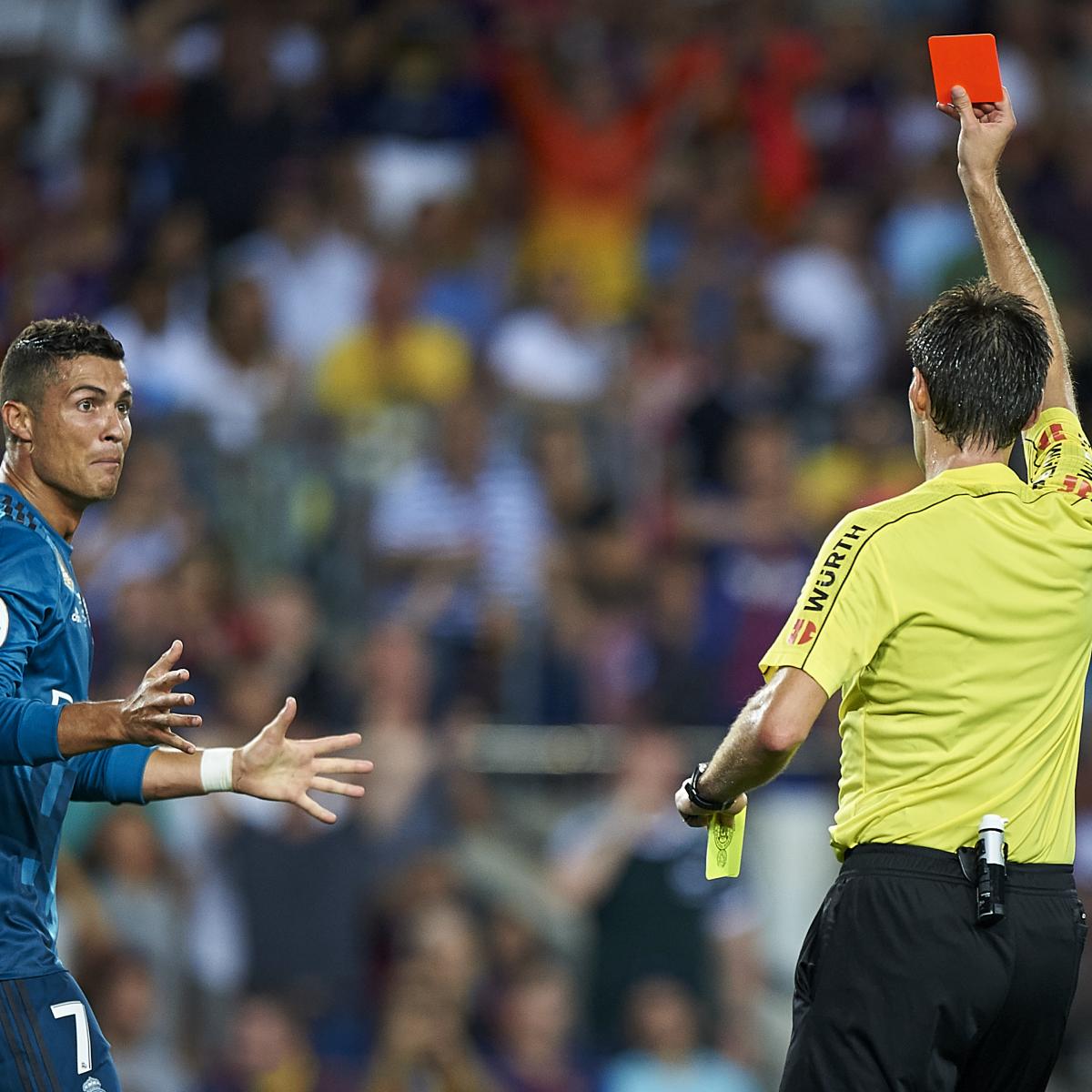 Cristiano Ronaldo Banned 5 After Shoving Official Following Red Card | News, Scores, Stats, and | Bleacher Report