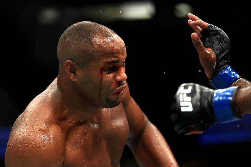 ANAHEIM, CA - JULY 29: Daniel Cormier (L) fights Jon Jones in the Light Heavyweight title bout during UFC 214 at Honda Center on July 29, 2017 in Anaheim, California. (Photo by Sean M. Haffey/Getty Images)